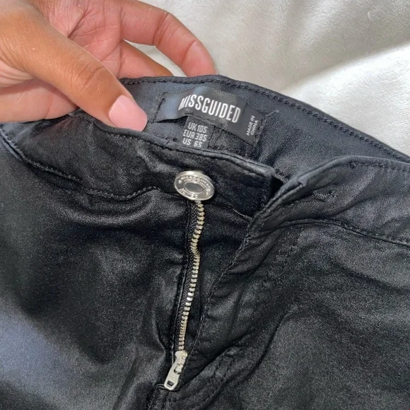 black coated faux leather pants - Picture 3 of 7